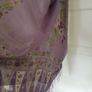 Silk Wrap/Shaw, Large 40/80" Lilac with Mauve/Green/Cream Design Image 8