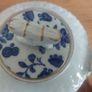 Exquisite Rare Beautifully Shaped and Patterned Blue & White Antique Milk Creamer and Matching Lidded Sugar Bowl by Edwin James Drew Bodley, in the Worchester Pattern Registered 1876, Circa 1875 - 1892 Image 5