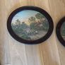 Two Antique oval pictures in beautiful wooden frame Image 2