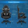 Gaming Chair Ergonomic Computer Chair Office Chair Desk Swivel Chair Adjustable Reclining Footrest Cushion Grey New! Image 2