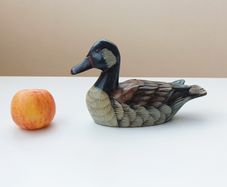 Wooden hand painted duck  height 12cm