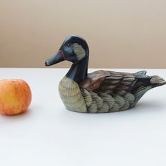 Wooden hand painted duck  height 12cm