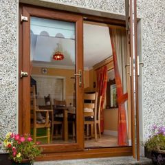 UPVC double patio doors - wood effect