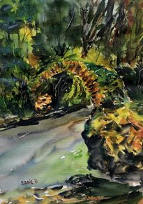 Cromwell's Bridge in Glengarrif watercolour
