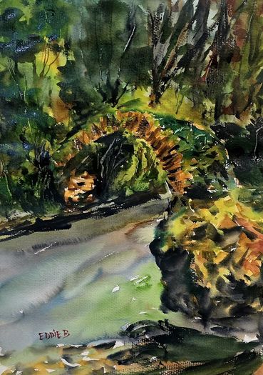 Cromwell's Bridge in Glengarrif watercolour