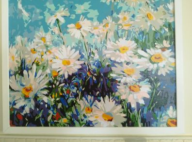 Hand painted framed painting for sale.