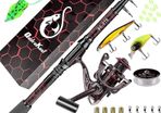 Fishing Rod and Reel Combos, Unique Design With X-Warping Painting, Carbon Fiber Telescopic Fishing Rod with Reel Combo Kit with Tackle Box, Best gift for Fishing Beginner and Angler (FREE POSTAGE)