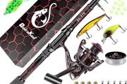 Fishing Rod and Reel Combos, Unique Design With X-Warping Painting, Carbon Fiber Telescopic Fishing Rod with Reel Combo Kit with Tackle Box, Best gift for Fishing Beginner and Angler (FREE POSTAGE)