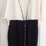 Cream/black dress with cape sleeves (french connection) Image 3