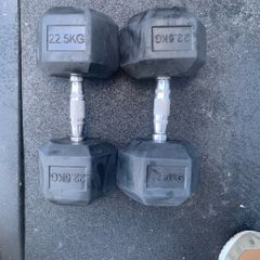 Dumbbells Rubber Hex 22.5kg