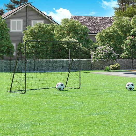 _Kids Football Goal Quick Assembly Garden Park Beach Iron Pipes PE Net