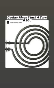 Cooker Rings Spares  7 inch 4 Turn 1800 Watts  All Prices Include Vat Fully Guaranteed Galway City Home Delivery Daily + Nationwide Delivery With Eir Postcode s Mobiles By An Poist