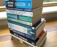 Thrillers and various books.