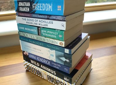 Thrillers and various books.