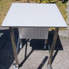 Tall Stainless Steel Table Workbench On Castor Wheels