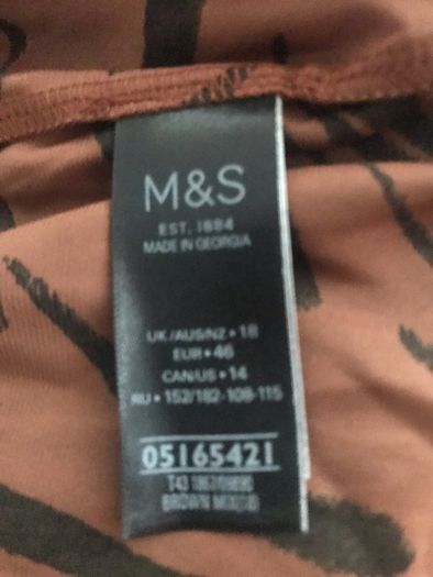M&S Ladies brown mix summer top size 18 New with tags