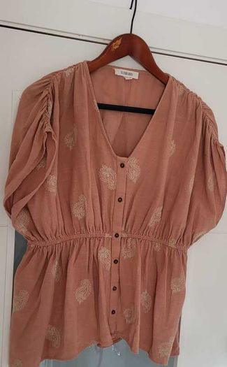 SLOWLOVE blush boho top Sz L (Fit 10-12UK) - 89 (New)