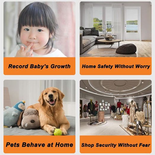 Smart WiFi Security Camera 360Pan/Tilt, Baby & Pet Monitor with Night Vision, Motion Detection, Two-Way Audio, Cloud Storage, Mobile Alerts, Remote Viewing Indoor