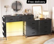 170cm Chest of Drawers with Charging Station and LED Light
