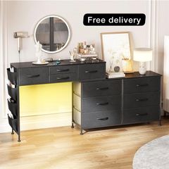 170cm Chest of Drawers with Charging Station and LED Light