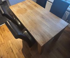 Solid oak table & chairs
