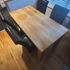 Solid oak table & chairs