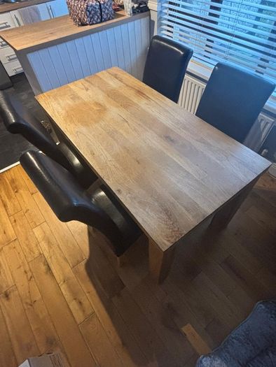 Solid oak table & chairs