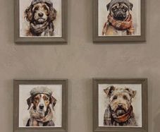 J Lea Framed Dog Prints