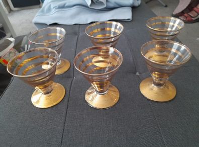 Amber Glasses set of Six