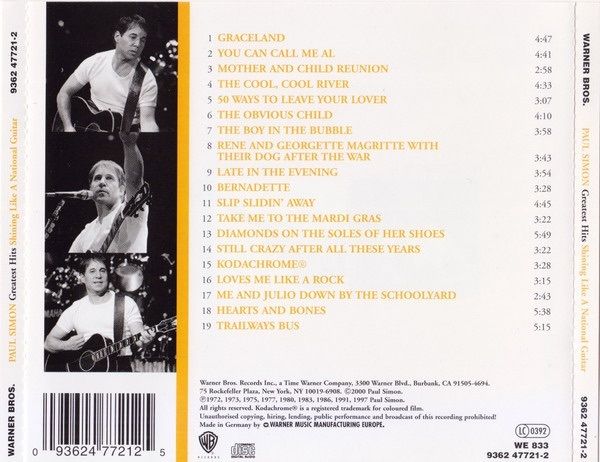 Paul Simon  -  Greatest Hits - Shining Like A National Guitar    CD