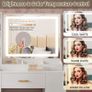 Dressing Table with Mirror and Stool: Vanity Desk with Mirror and Drawers, Open Shelves, White Vanity Dressing Table for Bedroom with Led Light, 3 Color Light & Adjustable Brightness Image 2