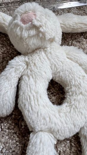 Bashful Bunny Ring Rattle in Cream for newborn, toddler, kids