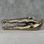 Saltwater Crocodile Skull - Polished Bronze Image 2