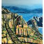 Skellig Michael, A6 framed print by artist Helen Mathews Image 2