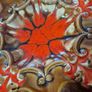 1970's Red and Brown drip glazed Egg Platter Image 2