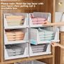 5 Pack Wardrobe Storage Organiser, Stackable & Foldable Closet Organisers for Bedroom Bathroom Laundry Room Wardrobe Storage, Space-Saving Clothes Storage Drawer Organiser Basket, White Image 5