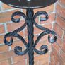 2 x long black candlesticks, slight damage from use at top as shown Image 4