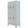 Locker Cabinet with 6 Compartments Steel 90x45x180 cm Grey Image 5