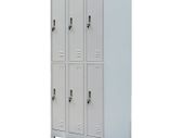 Locker Cabinet with 6 Compartments Steel 90x45x180 cm Grey