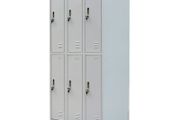 Locker Cabinet with 6 Compartments Steel 90x45x180 cm Grey
