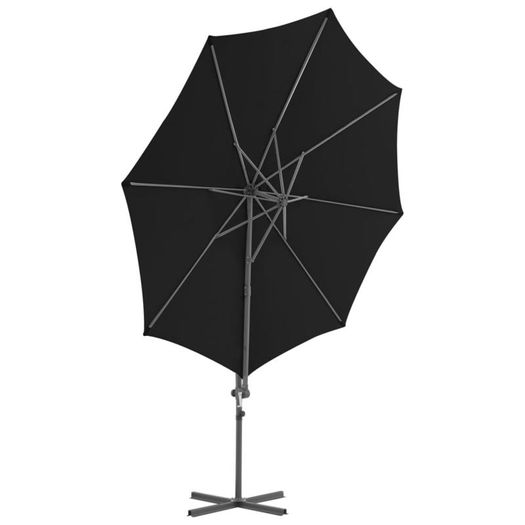 Cantilever Umbrella with Steel Pole Black 300 cm