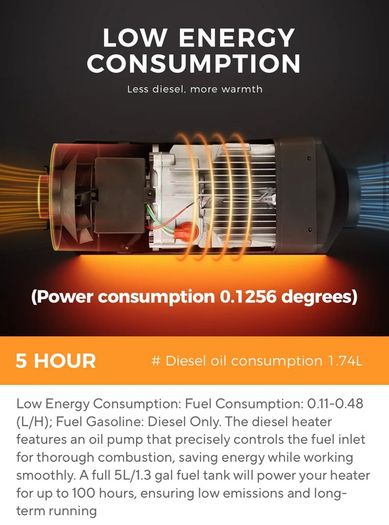 5kw-8KW 12V Portable All In One  Diesel Air Heater with LCD Monitor Car parking Air Heater for Campervan Tent Trucks
