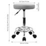 PU Leather Round Rolling Stool with Foot Rest Swivel Height Adjustment Spa Drafting Salon Tattoo Work Office Massage Stools Task Chair Small (Gray) Image 3
