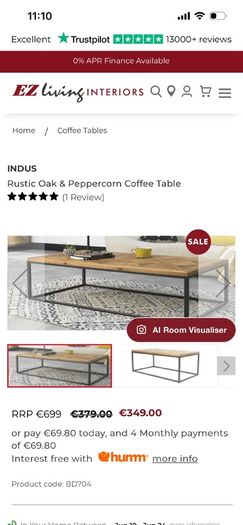 Wooden coffee table