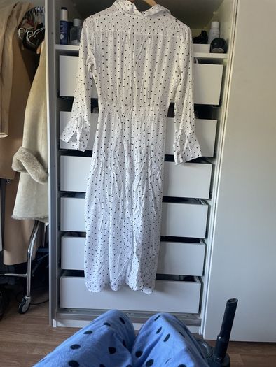 Top shop white black spot dress