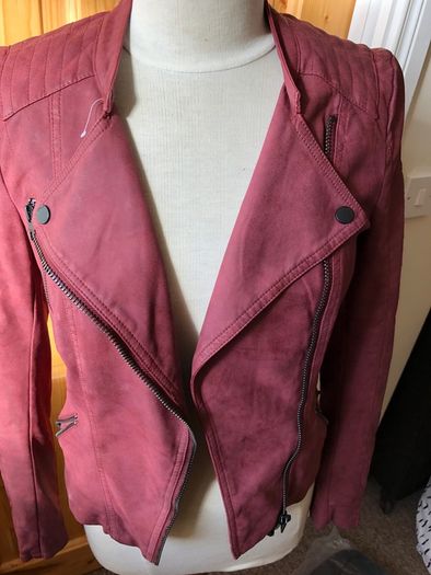 Ladies Biker Jacket, Lightweight Faux Leather Jacket