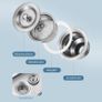 Small Kitchen Sink, Single Bowl Stainless Steel Sink for Undermount and Flushmount Intallation Reversible Drainer with Waste Pipes Clips (Color : Silver, Size : A(37x32cm) Image 7