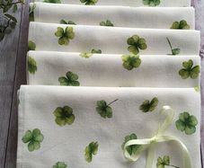 Handmade Clover Napkins. Cotton napkins. Tea towel.