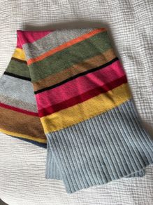 Vintage JUMP Colourful Striped Soft Knit Scarf