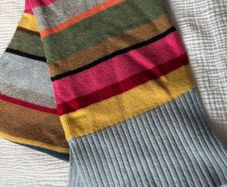 Vintage JUMP Colourful Striped Soft Knit Scarf